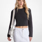 Garment-Dyed Ribbed Cotton Cropped Sweater