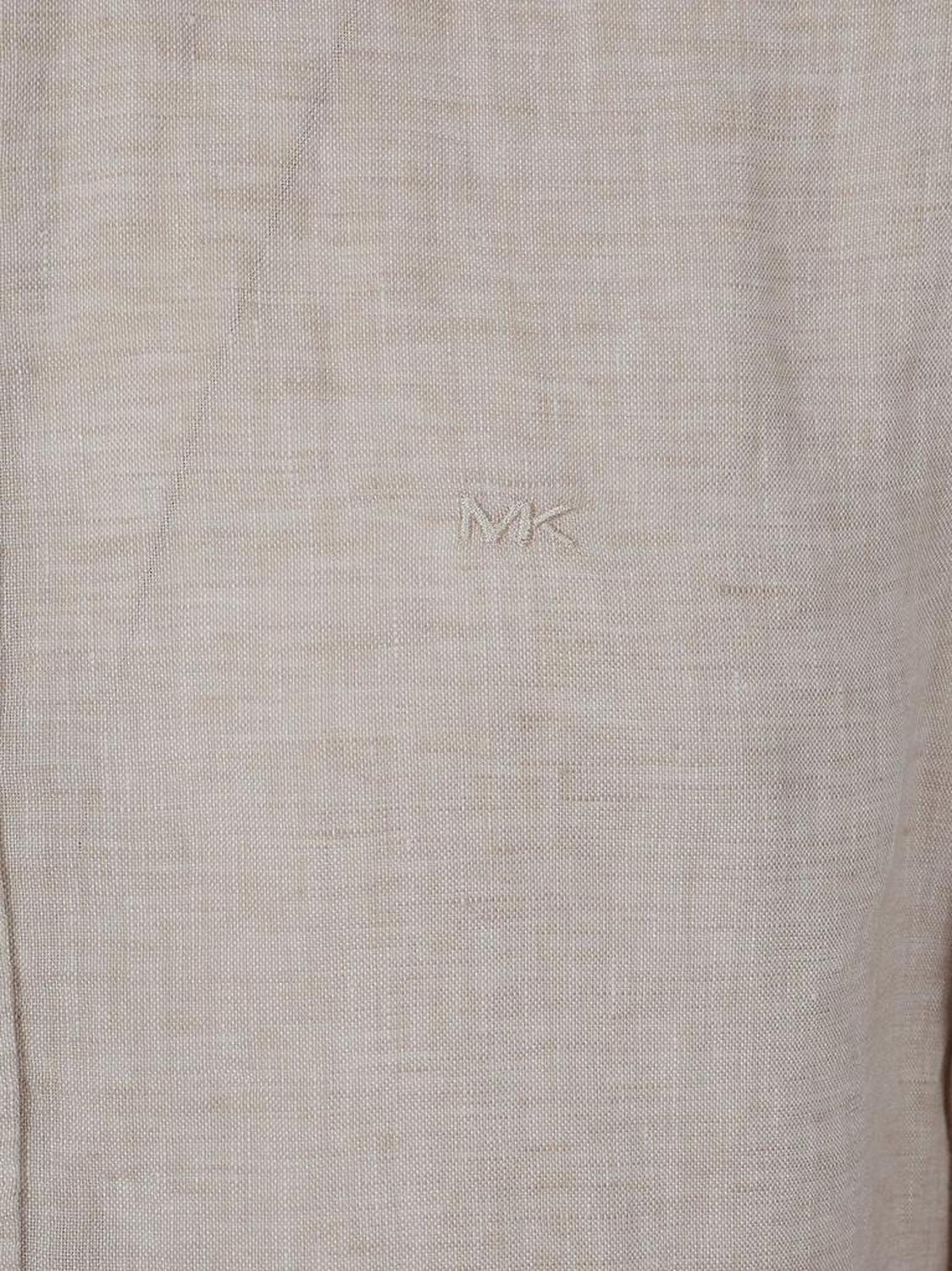 Michael Kors Slub-Texture Curved Hem Shirt