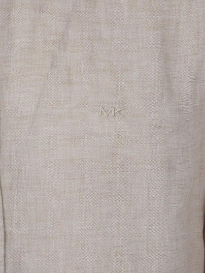 Michael Kors Slub-Texture Curved Hem Shirt