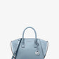 Avril Small Leather and Suede Satchel