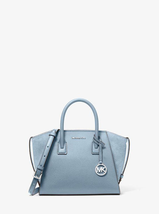 Avril Small Leather and Suede Satchel