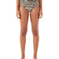Leopard Heart Buckle Belted High-Waist Bikini Bottoms