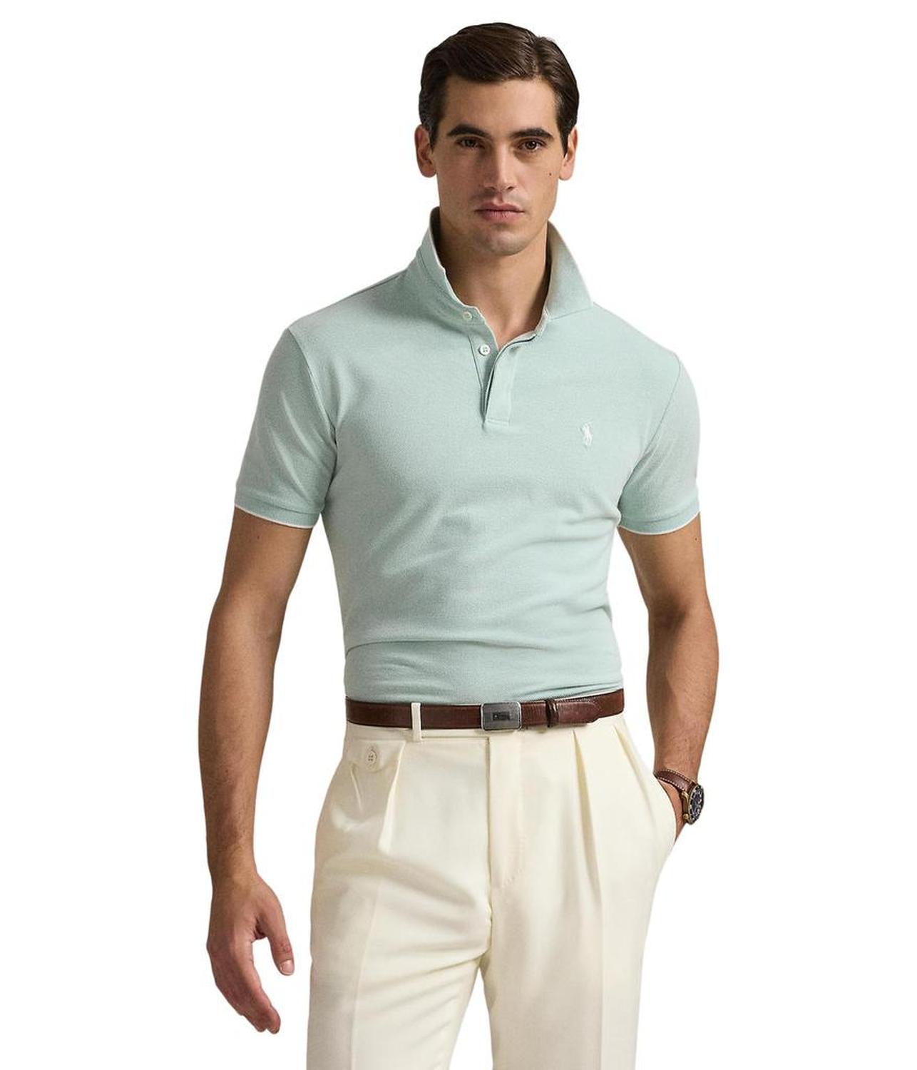 Custom Slim Fit Stretch Oxford Mesh Polo