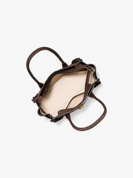 Hamilton Moderne Small Fringed Suede Satchel