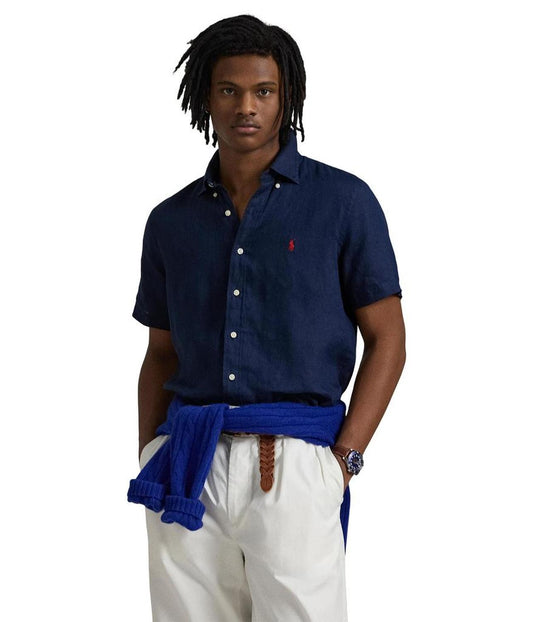 Short Sleeve Classic Fit Linen Shirt