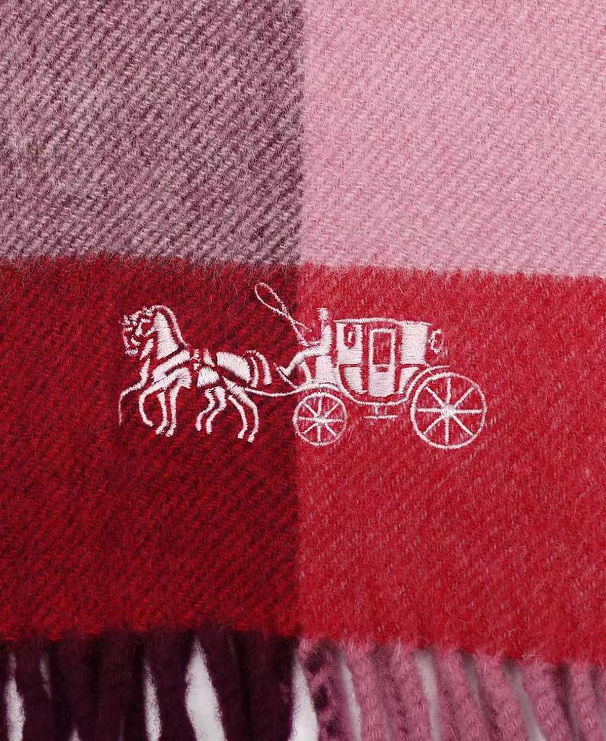 Women's Wool Checkered Fringe-Trim Scarf