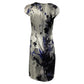 Printed Dress in Blue Silk