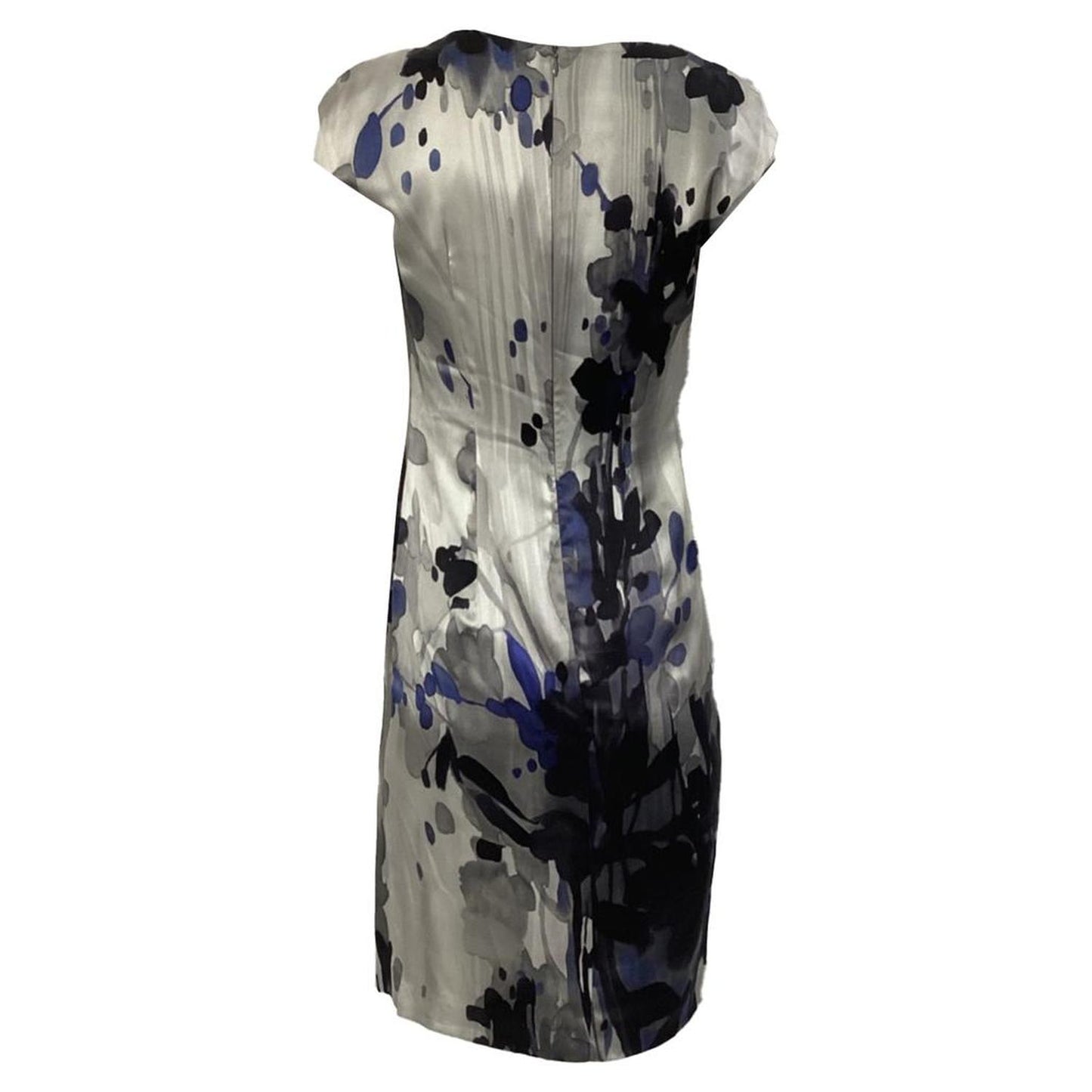 Printed Dress in Blue Silk