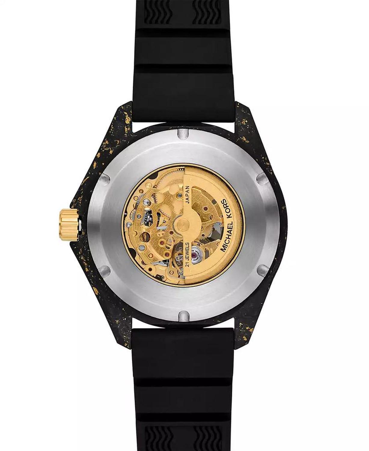 Men's Limited-Edition Maritime Three-Hand Black Silicone Watch 45mm