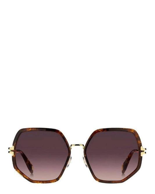 Women's Geometric Butterfly Sunglasses In Havana Gold/brown