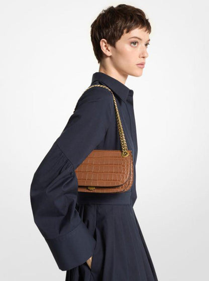 Christie Crocodile Embossed Leather Envelope Bag