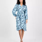 Women's Printed Blouson-Sleeve Midi Dress