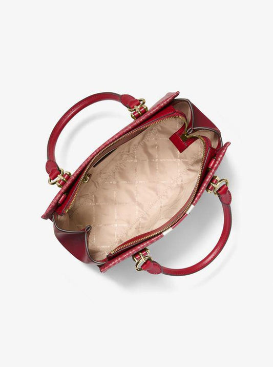 Marilyn Medium Signature Logo Stripe Satchel