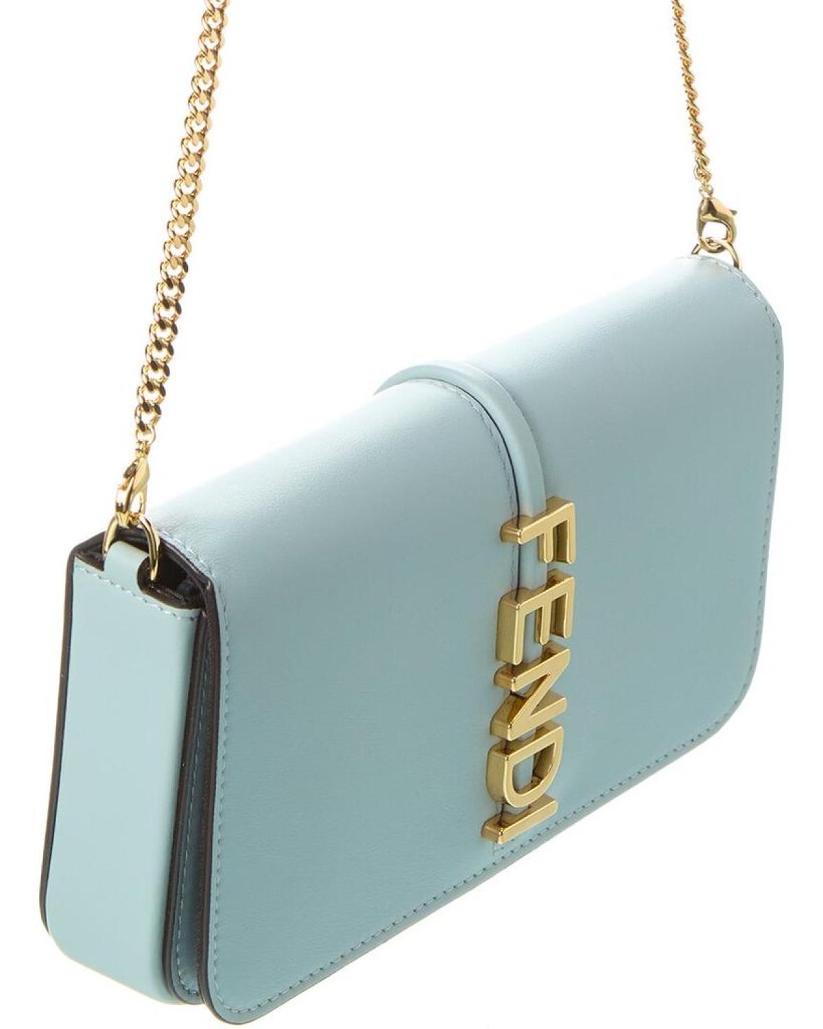 FENDI Fendigraphy Leather Wallet On Chain