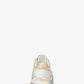 Allie Leather and Glitter Chain-Mesh Trainer
