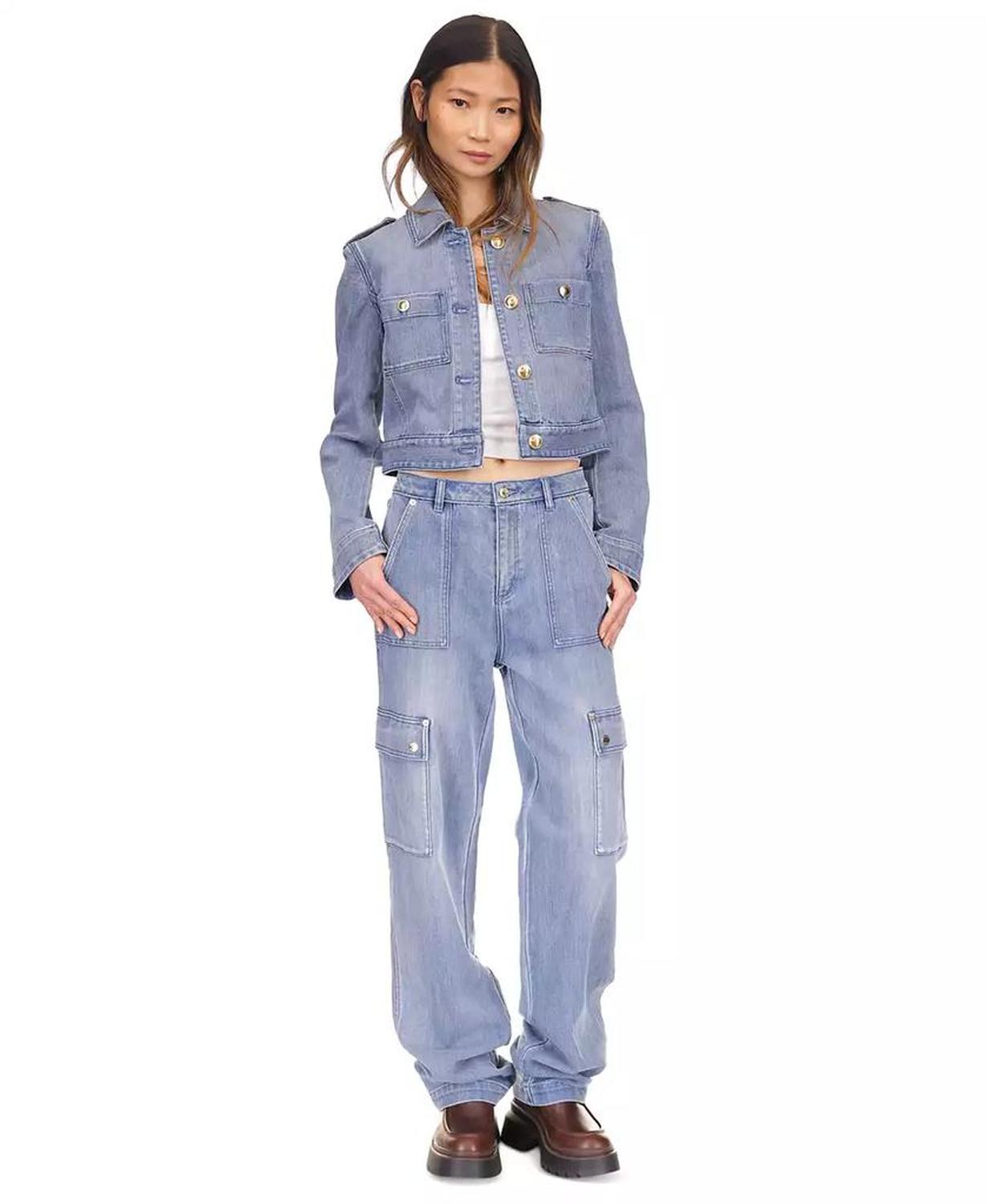 MICHAEL Women's Cropped Denim Jacket