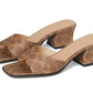 Sculpted C Coated Canvas Block Heel Sandals