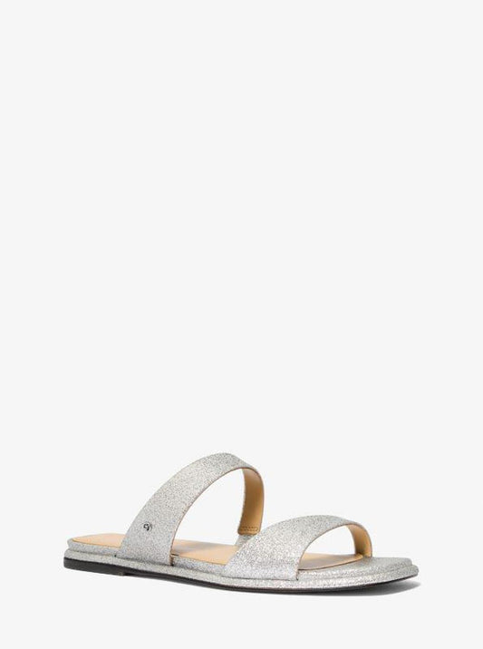Jaida Glitter Embellished Leather Sandal