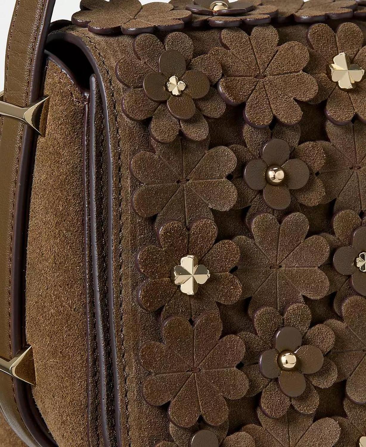 Liv Floral Embellished Suede Crossbody Bag