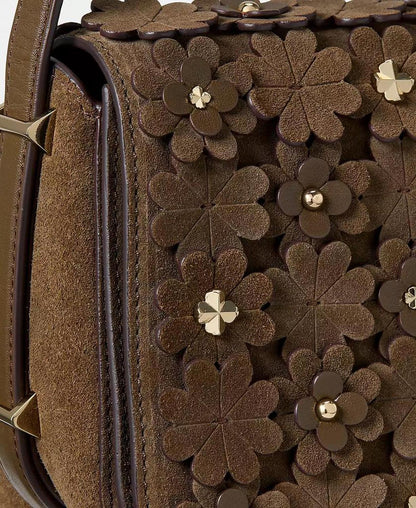 Liv Floral Embellished Suede Crossbody Bag