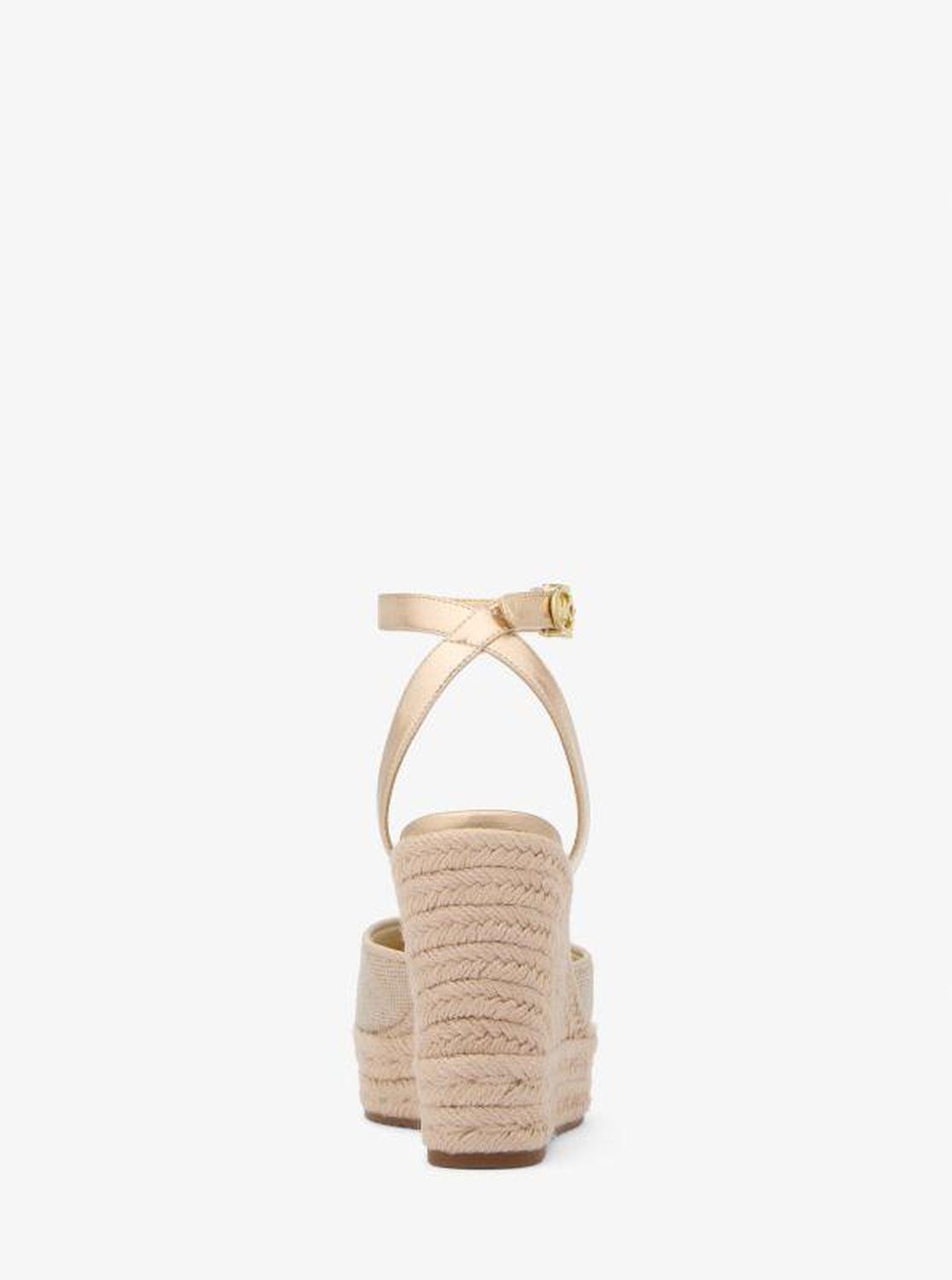 Larissa Metallic Canvas Espadrille Wedge