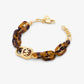 Precious Metal-Plated Brass and Acetate Chain Bracelet