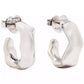 Silver-Tone Molten Hoop Earrings