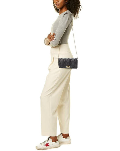 FENDI Baguette FF Leather Wallet On Chain
