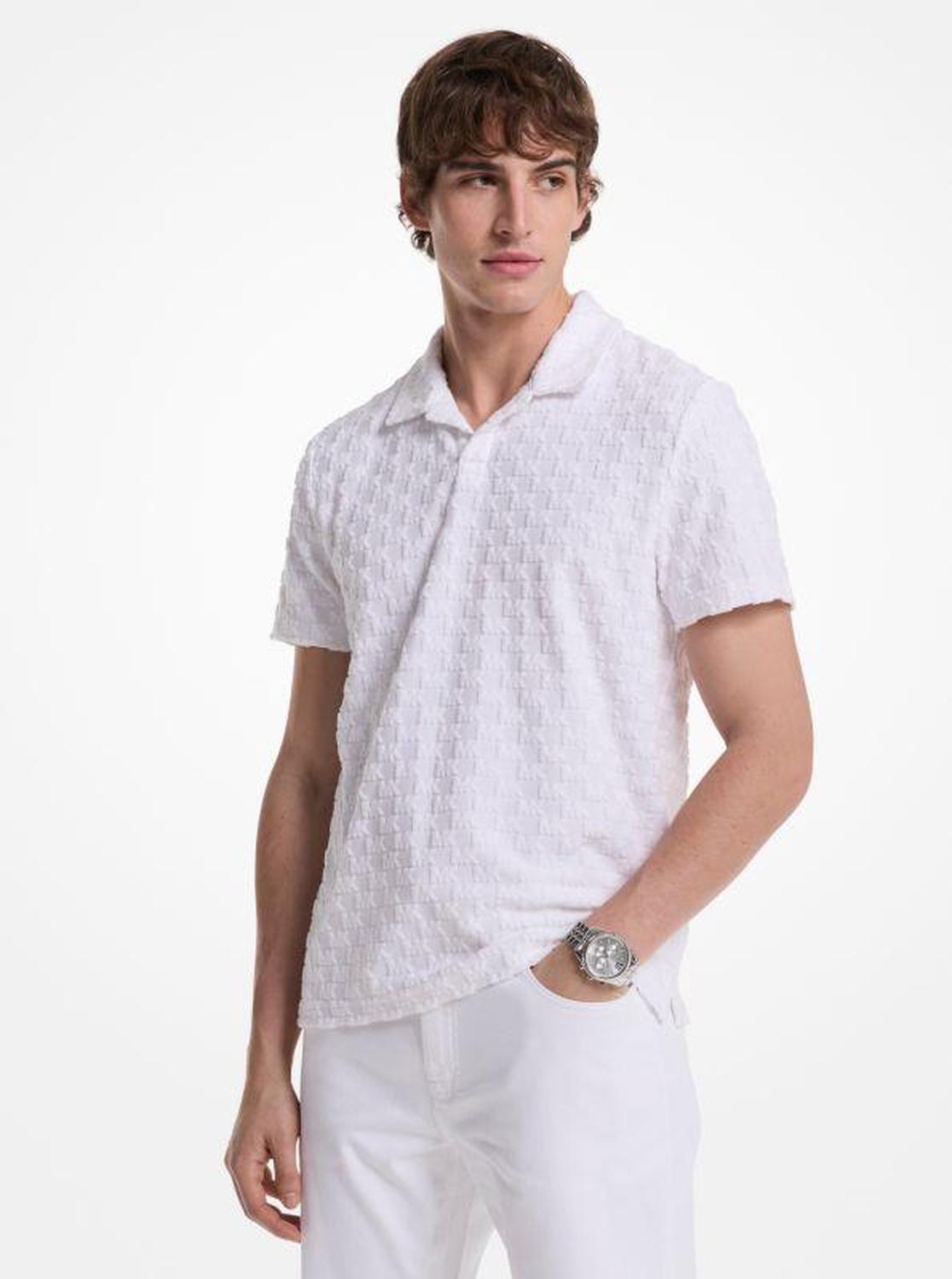 Logo Jacquard Terry Polo Shirt