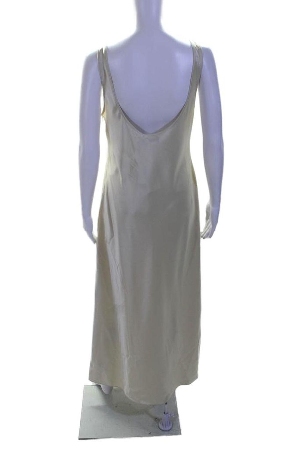 Polo Ralph Lauren Womens Satin Scoop Neck Sleeveless Dress Light Gold