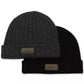 Men's Leather Patch Ribbed Beanie