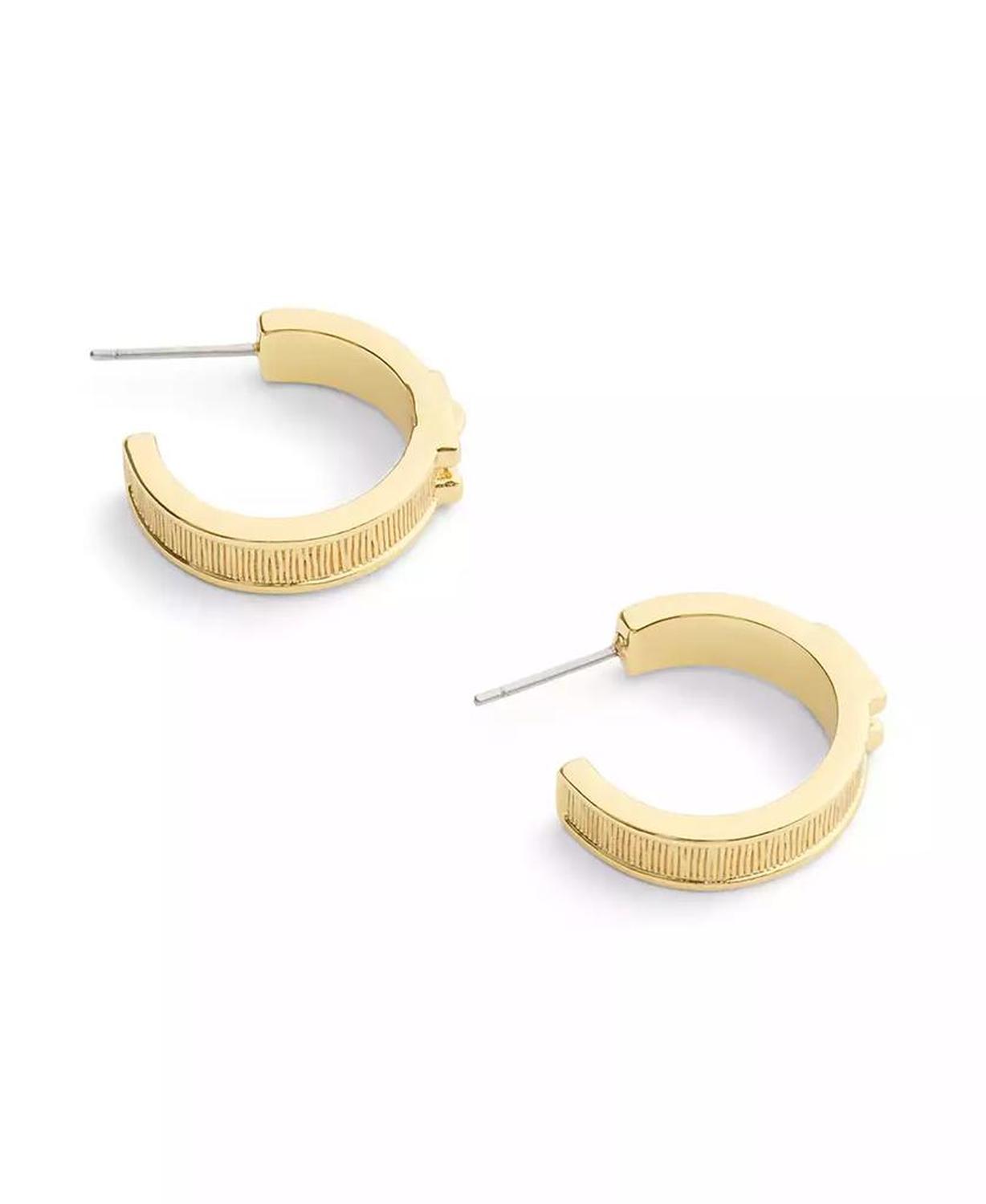 Gold Plated Buckle Hoop Earrings