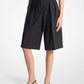 Stretch Wool Flannel Pleated Shorts