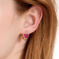Gold-Tone Small Cubic Zirconia Heart Huggie Hoop Earrings, 0.51"