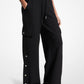 Stretch Crepe Wide-Leg Cargo Pants