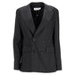 Oblio Double-Breasted Blazer in Grey Wool
