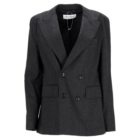 Oblio Double-Breasted Blazer in Grey Wool
