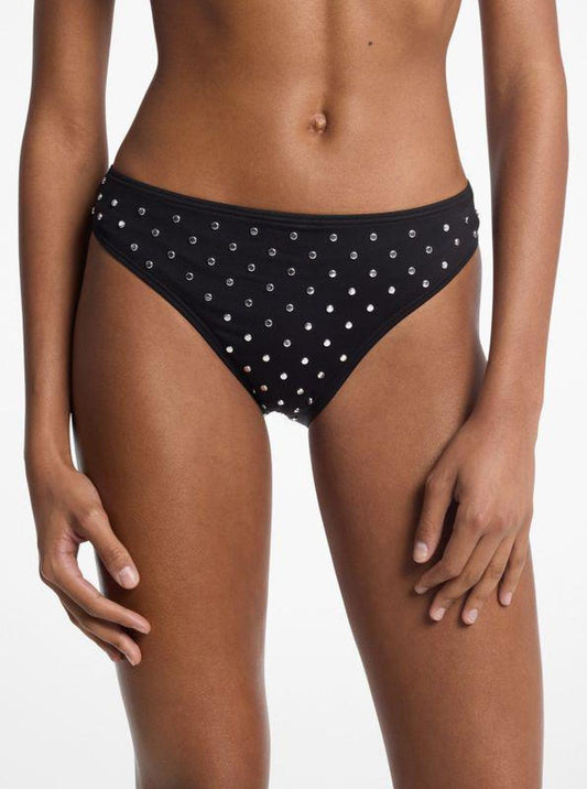 Studded Stretch Nylon Bikini Bottom