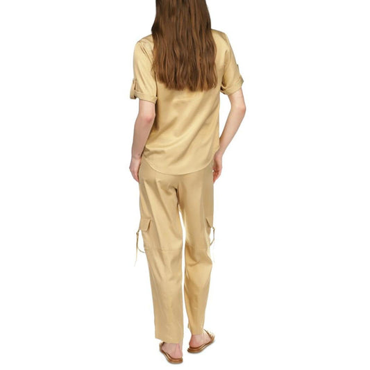 Women's Satin Button-Front Top