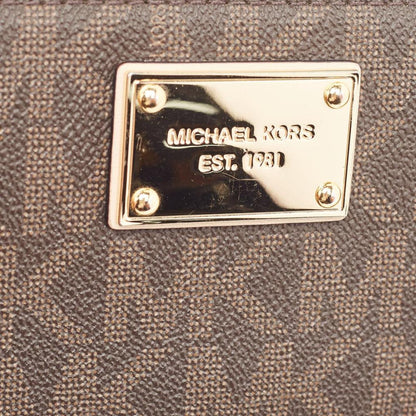 Michael Kors Signature Coated Canvas Logo Zip Around Wallet