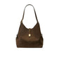 Deco Pebbled Leather And Suede Large Shoulder Bag