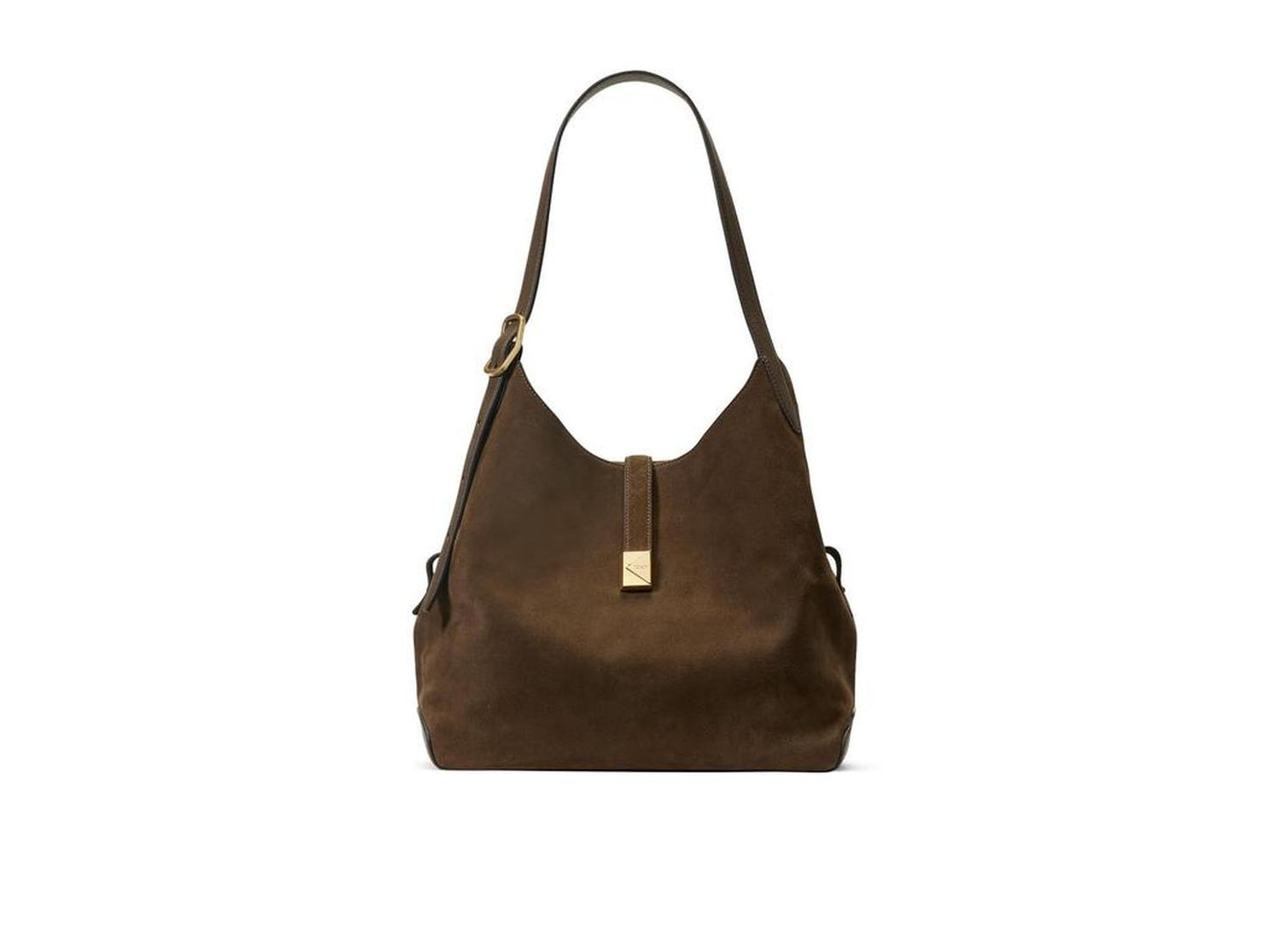 Deco Pebbled Leather And Suede Large Shoulder Bag