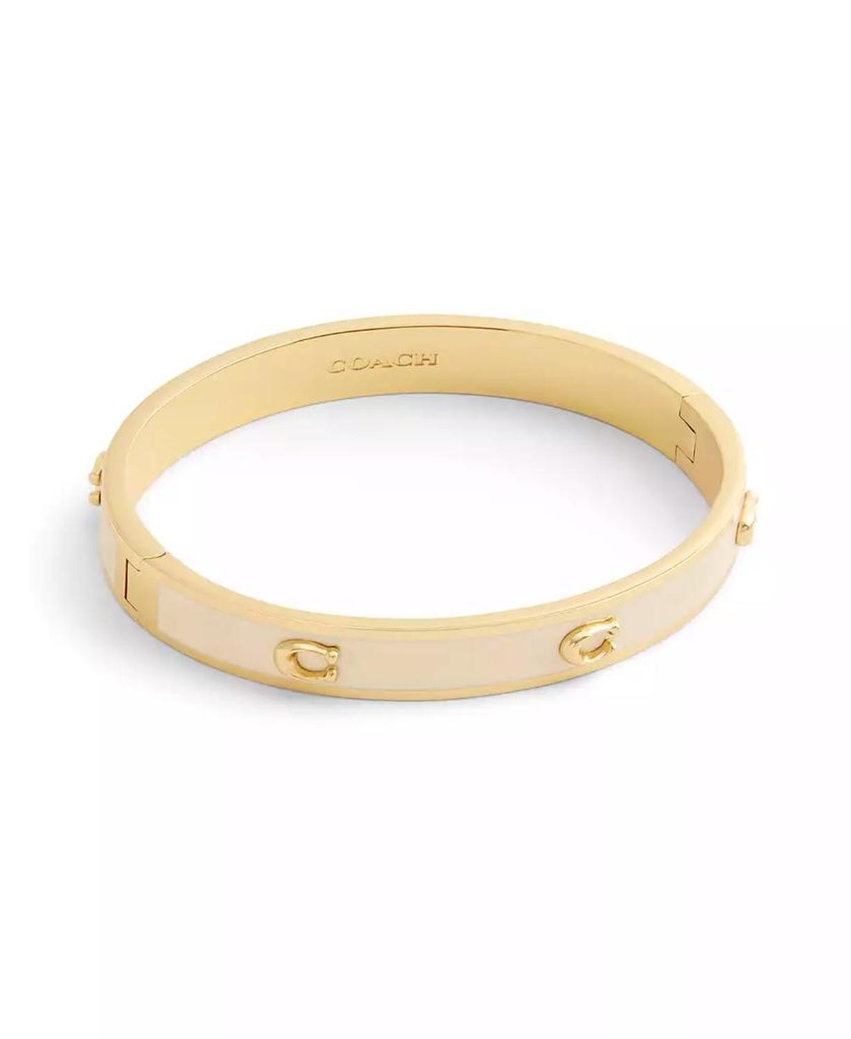 Signature Pegged Enamel Bangle Bracelet
