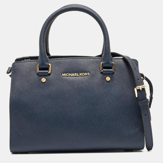 Michael Michael Kors Navy Leather Medium Selma Tote