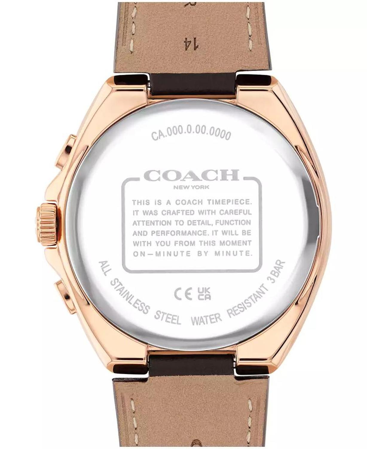 Men's Jackson Dark Brown Leather Calfskin Bracelet Watch, 44mm