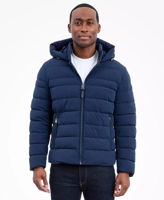 Men's Dressy Hooded Stretch Packable Jacket