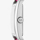 Monroe Silver-Tone and Leather Watch