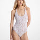 Floral Lace Stretch Nylon One-Piece Swimsuit