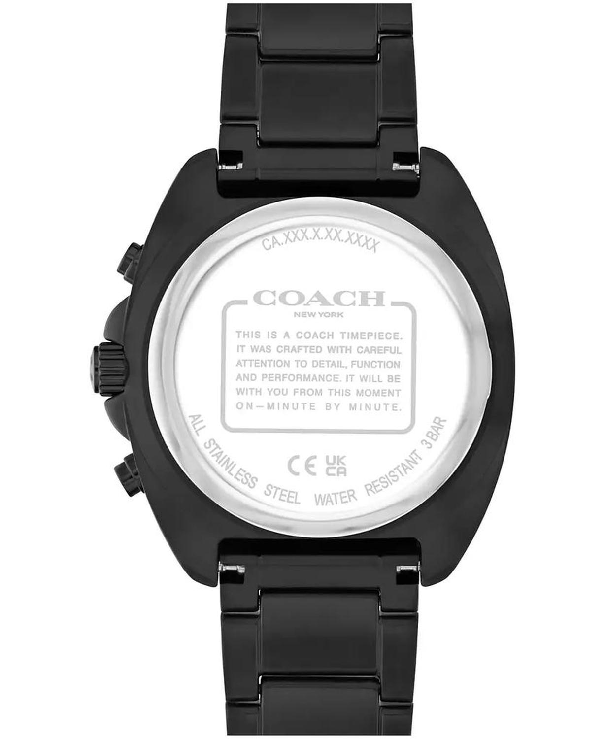 Men's Charter Ionic Plated Black Steel Bracelet Watch, 39mm