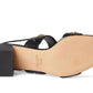 Spade Flower Stud Pebbled Leather Block Heel Sandal